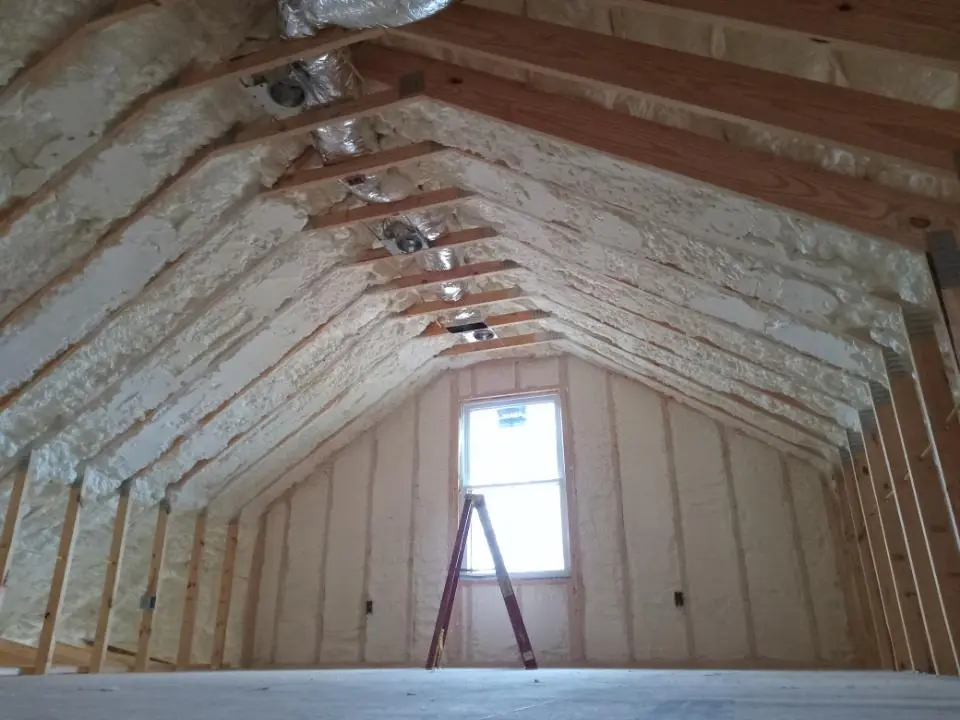 Spray foam roofing application for Crawl Space Insulation project in Elsa